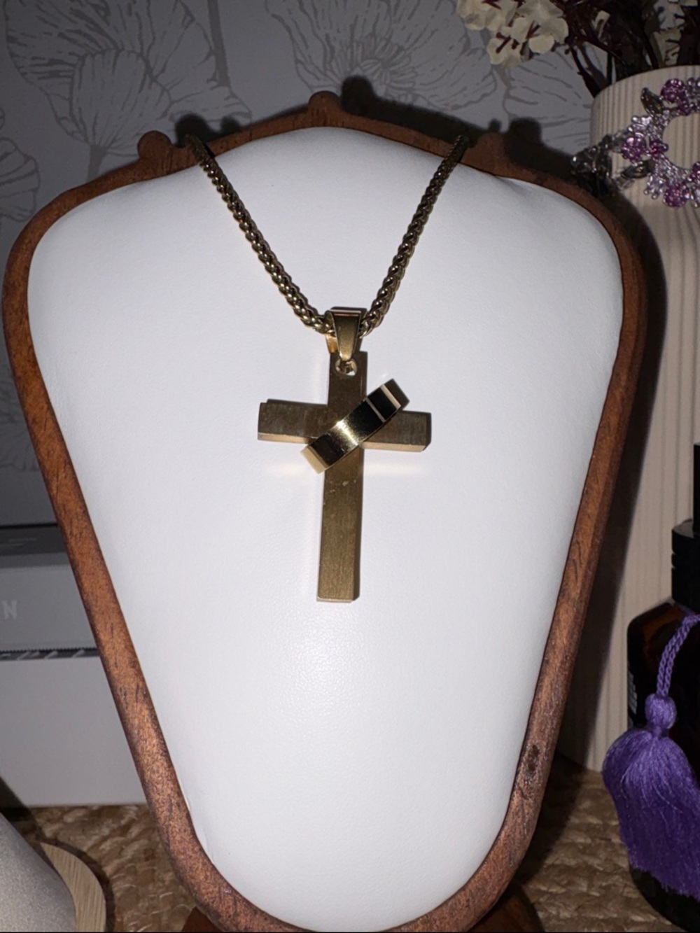 Men's Cross Pendant Necklace - GoldTone